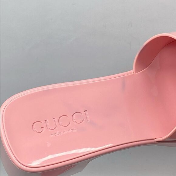 Gucci Pink Rubber Platform Slide Sandals size 37 - Picture 8 of 12